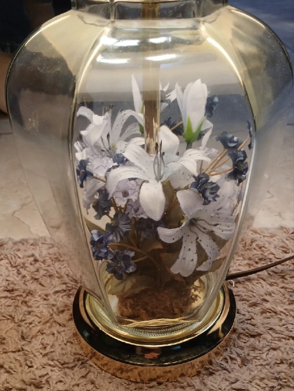 Decorative Glass Table Lamp with Yellow Shade